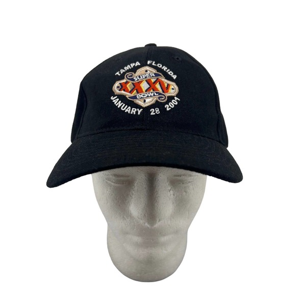 Vintage Super Bowl XXXV 35 Hat Mens OSFA Tampa Florida 2001 Baltimore Ravens - Picture 1 of 10